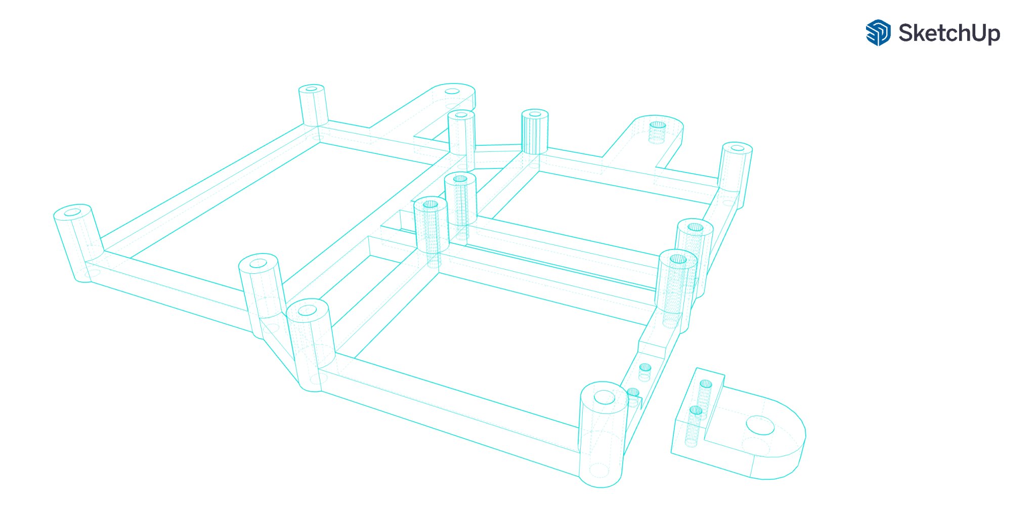 Giá đỡ bo mạch Mega 2560 và 2 Mosfet cho khung kim loại