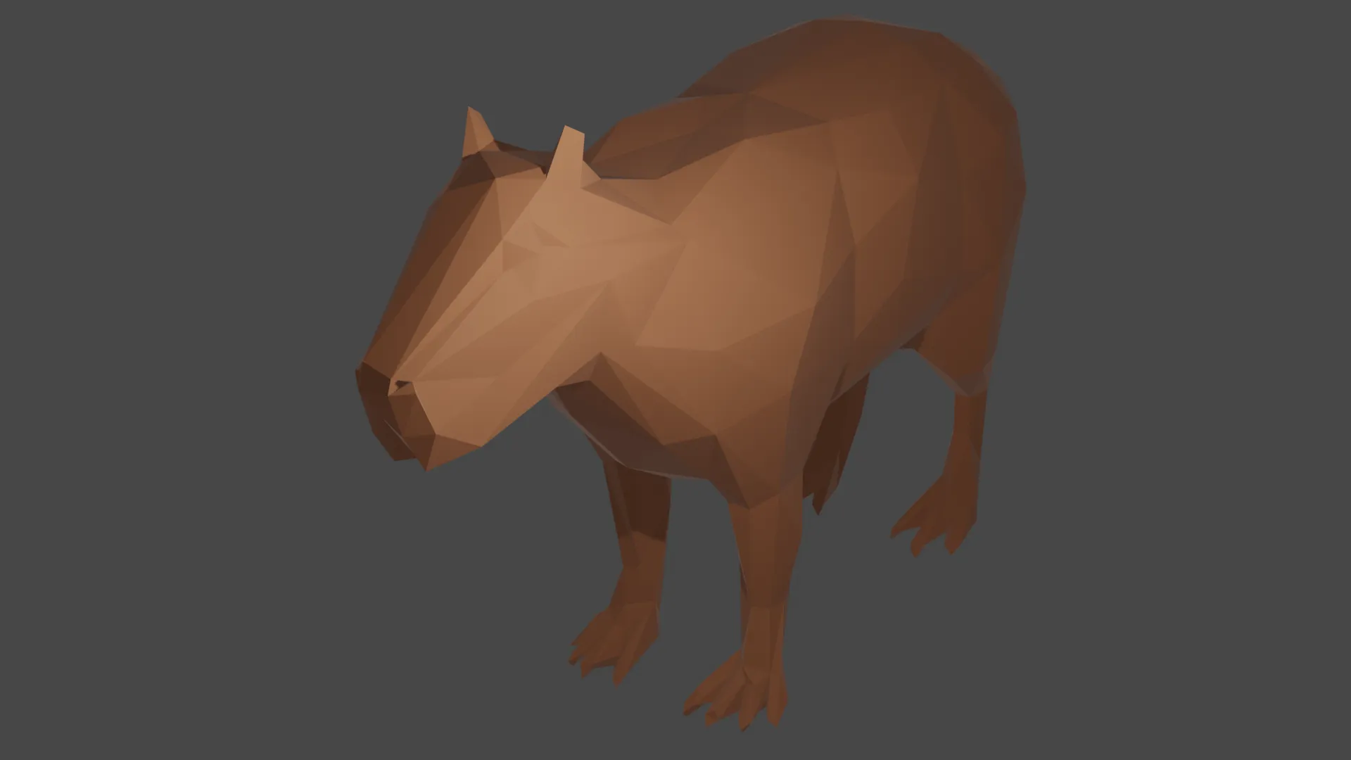 Capybara đáng yêu in 3D phong cách low poly