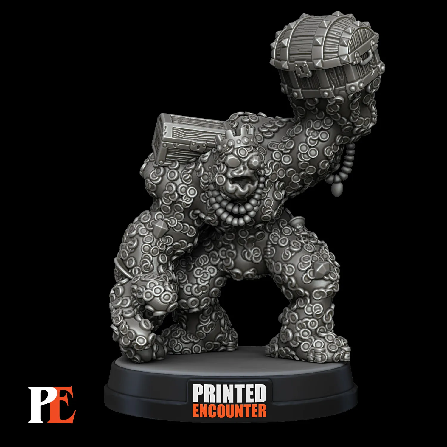 Golem Kho Báu trên đế 50mm cho trò chơi bàn