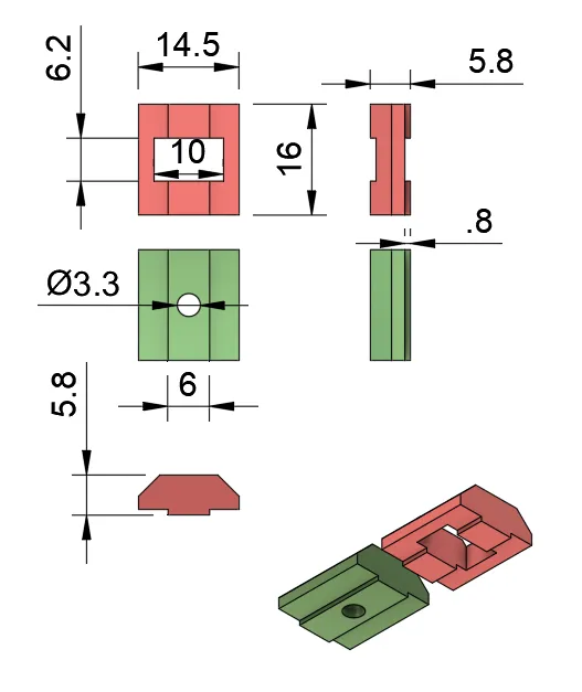 Đai chữ T cho hệ thống ray trượt với đai 3mm