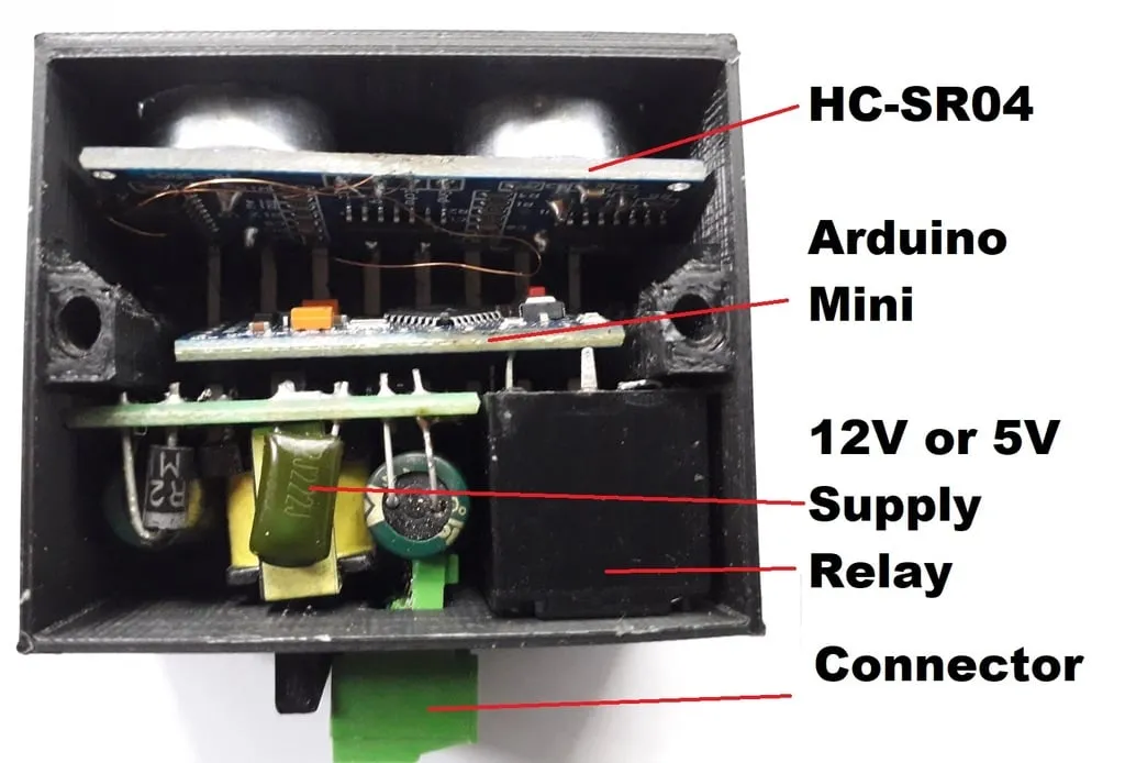 Đèn điều khiển bằng cảm biến siêu âm HCSR04