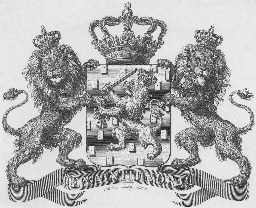 Đèn lithophane biểu trưng Wapen van Nederland với motto Je Maintiendrai