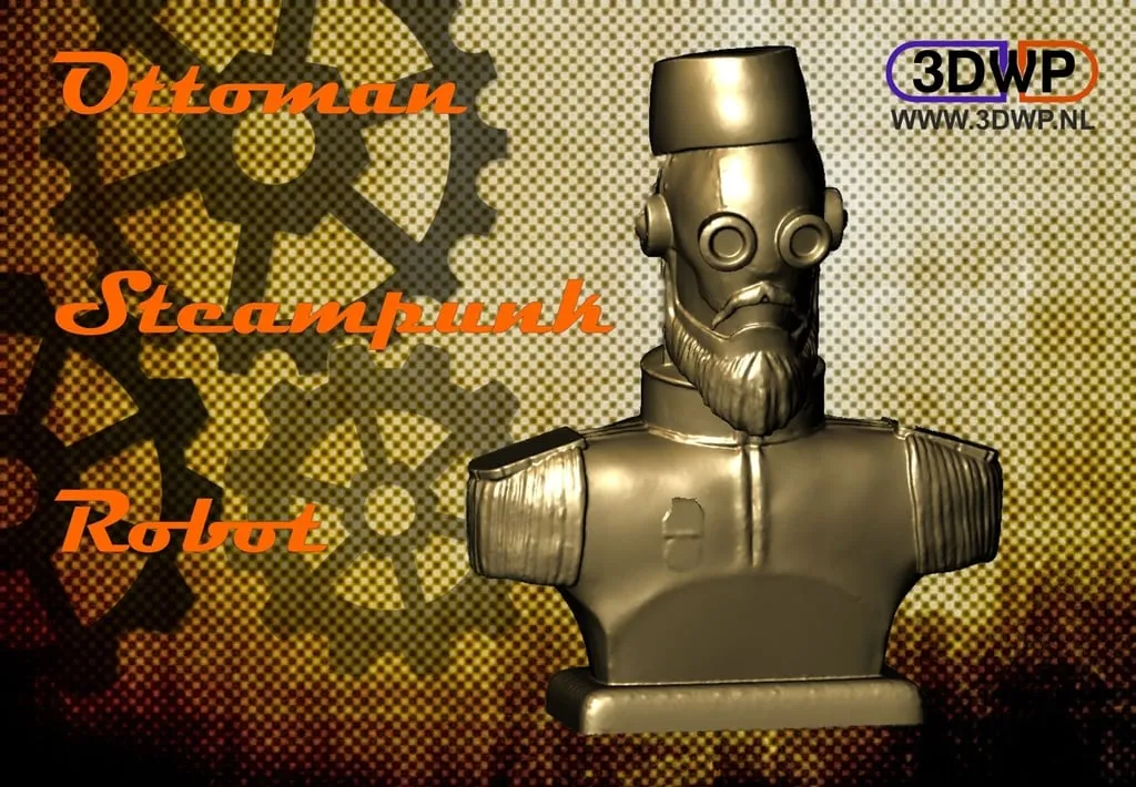 Tượng bán thân robot steampunk Ottoman