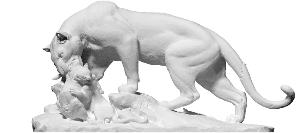 Điêu khắc báo đen quét 3D tại Paris