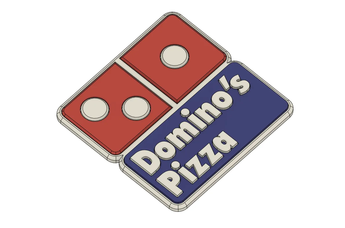 Biểu tượng Pizza Domino năm 1996 với thiết kế 3D