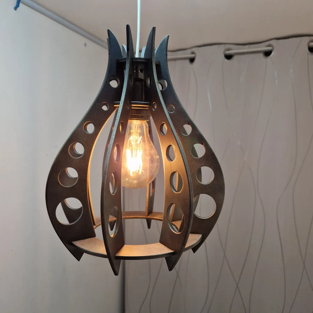 Đèn bàn gỗ làm từ ván ép 5mm có thể in được