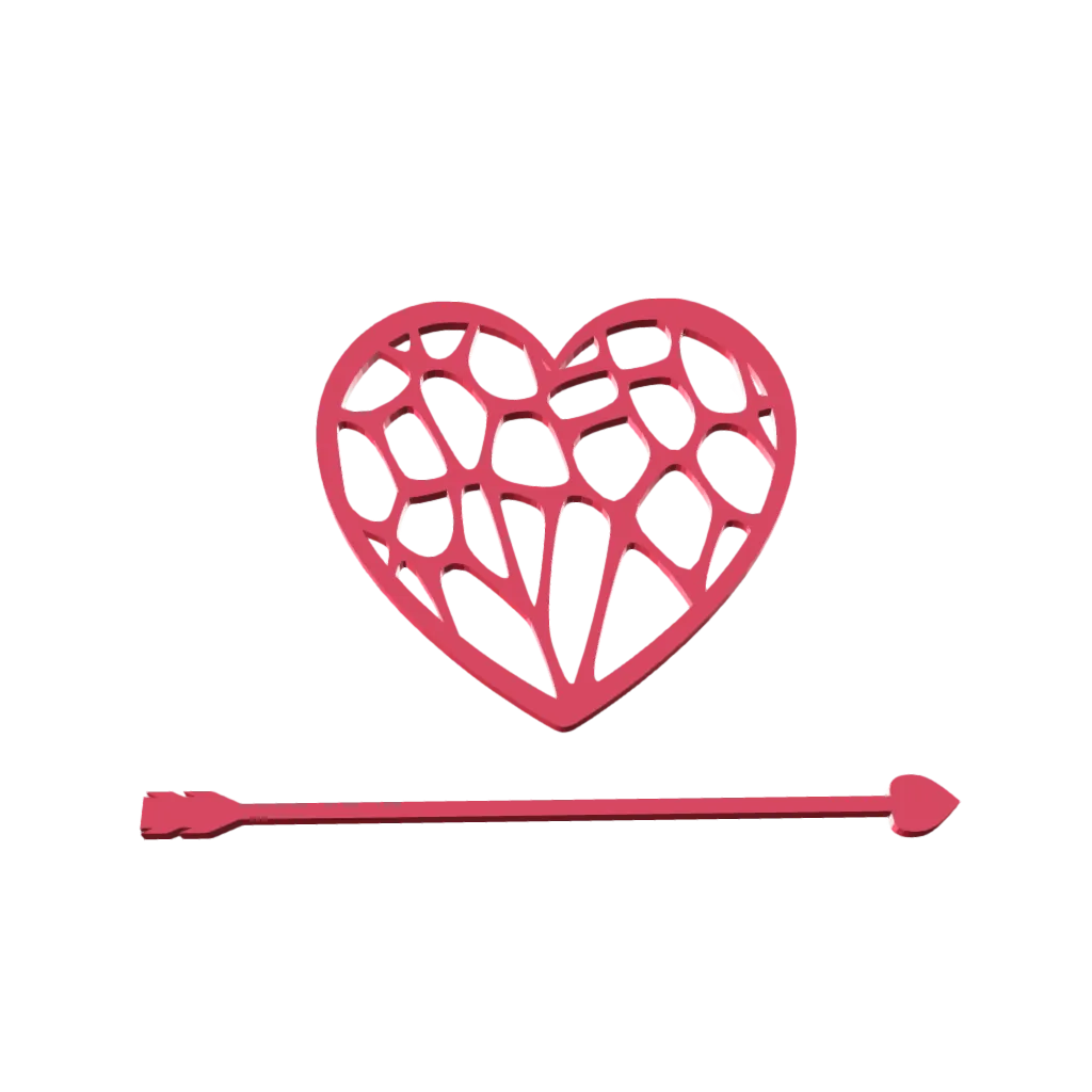 Nẹp tóc trái tim Voronoi cho ngày Valentine