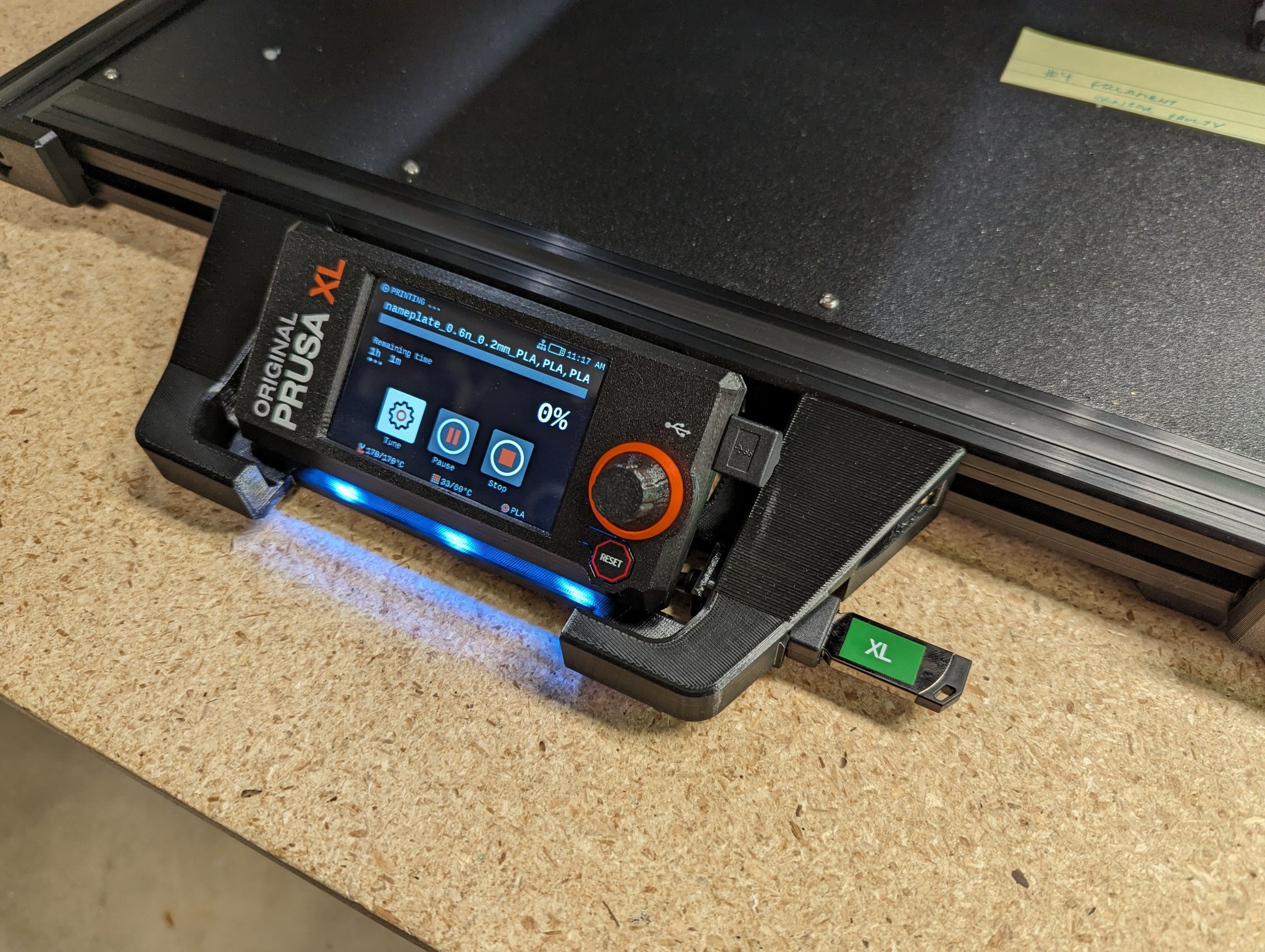 Bộ bảo vệ màn hình Prusa XL với giá đỡ USB