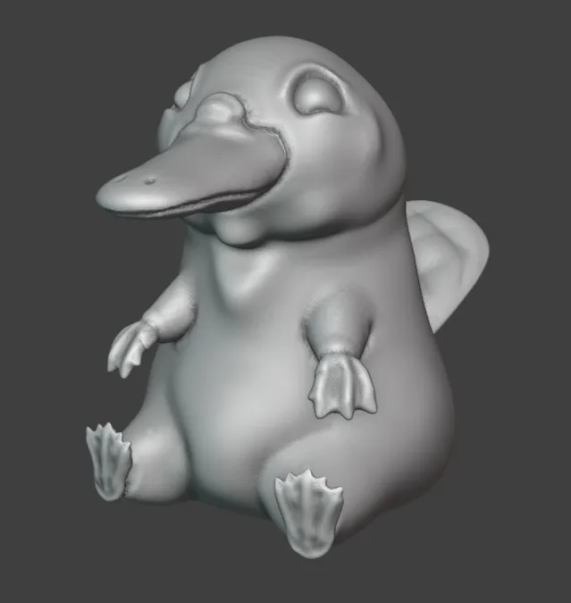 Nhân vật thú mập mạp Platypus trong Blender