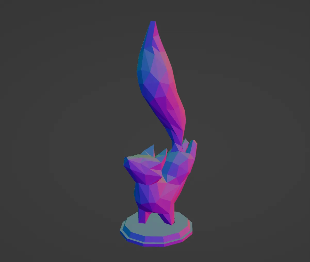 Cáo nhảy múa dễ thương - Mô hình Low Poly không cần hỗ trợ