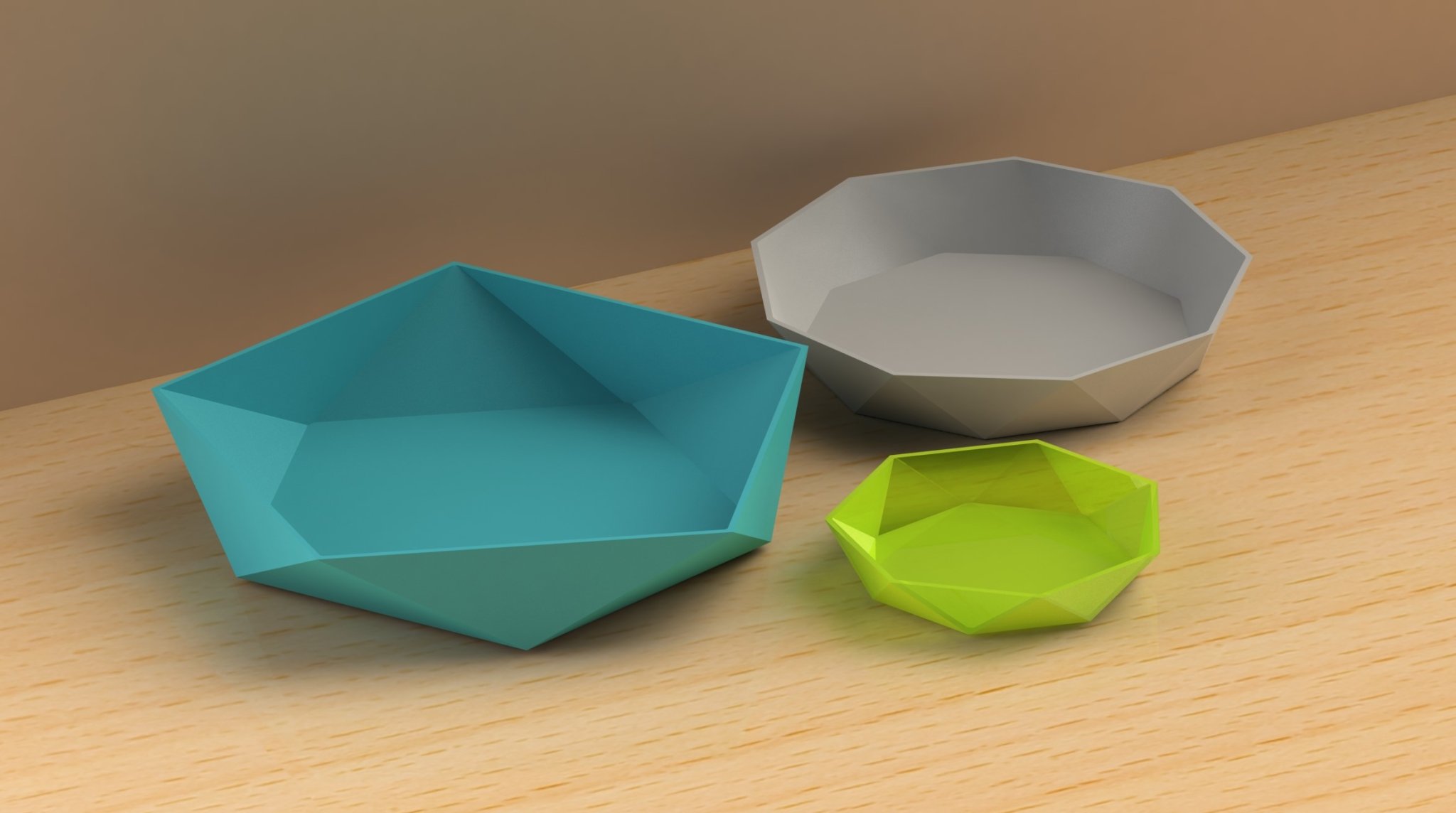 Bát hình tam giác đa giác LowPoly cho chậu cây