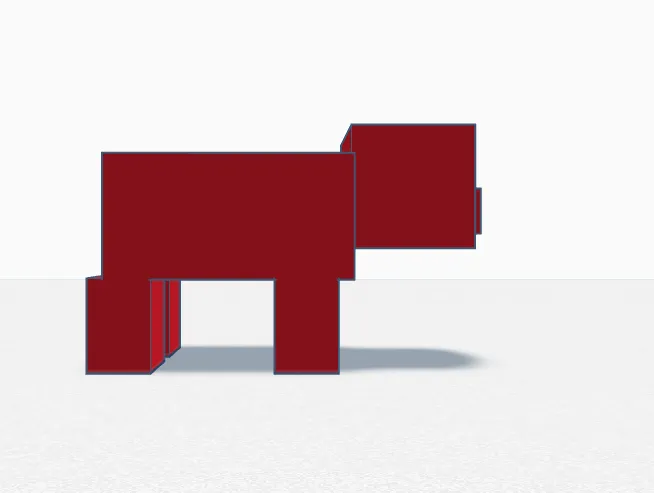 Figma heo Minecraft với tỷ lệ 1 pixel trong trò chơi