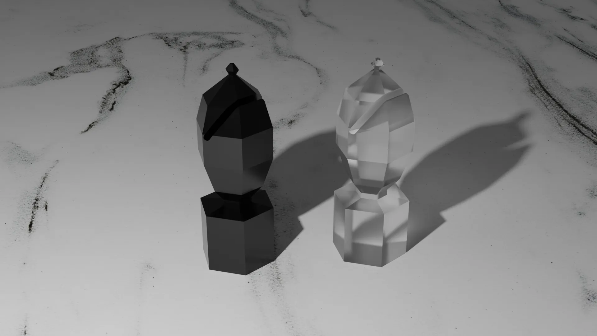 Tượng tượng trưng cho quân tốt cờ vua phong cách low poly