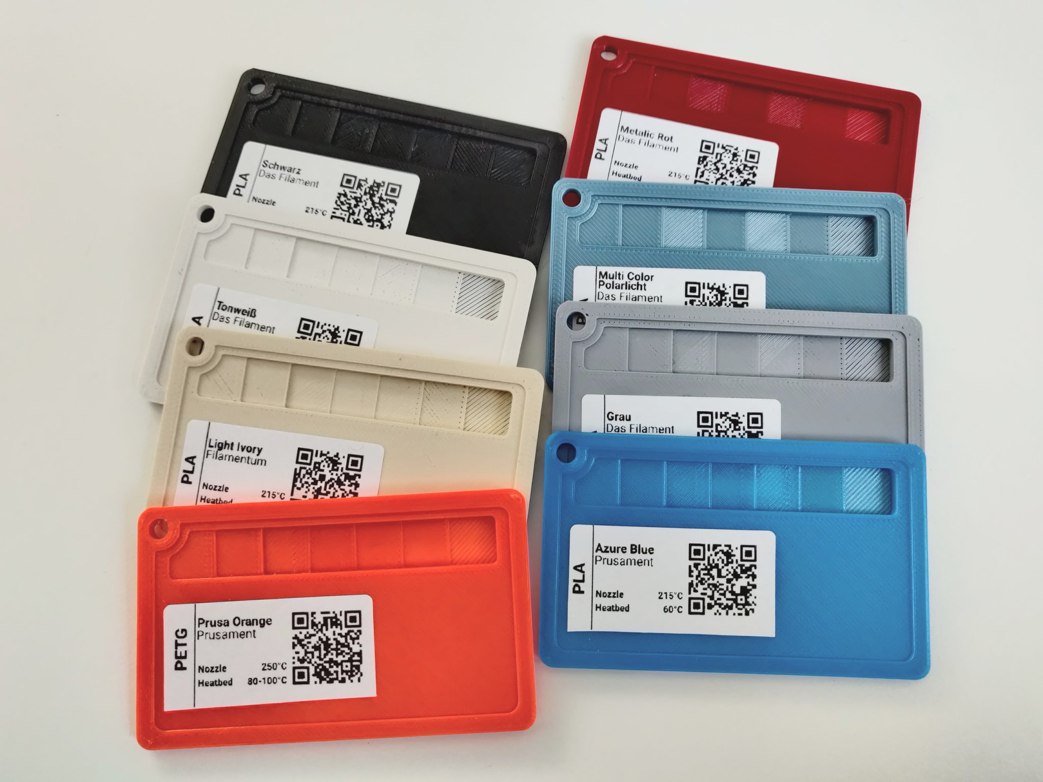 Mẫu thử nghiệm màu in và độ trong suốt filament