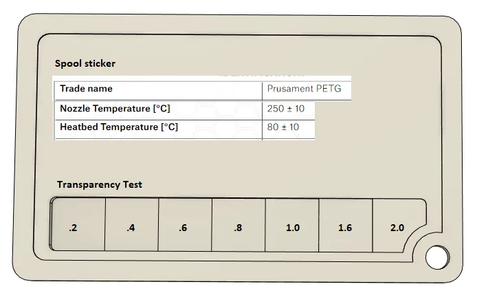 Mẫu thử nghiệm màu in và độ trong suốt filament