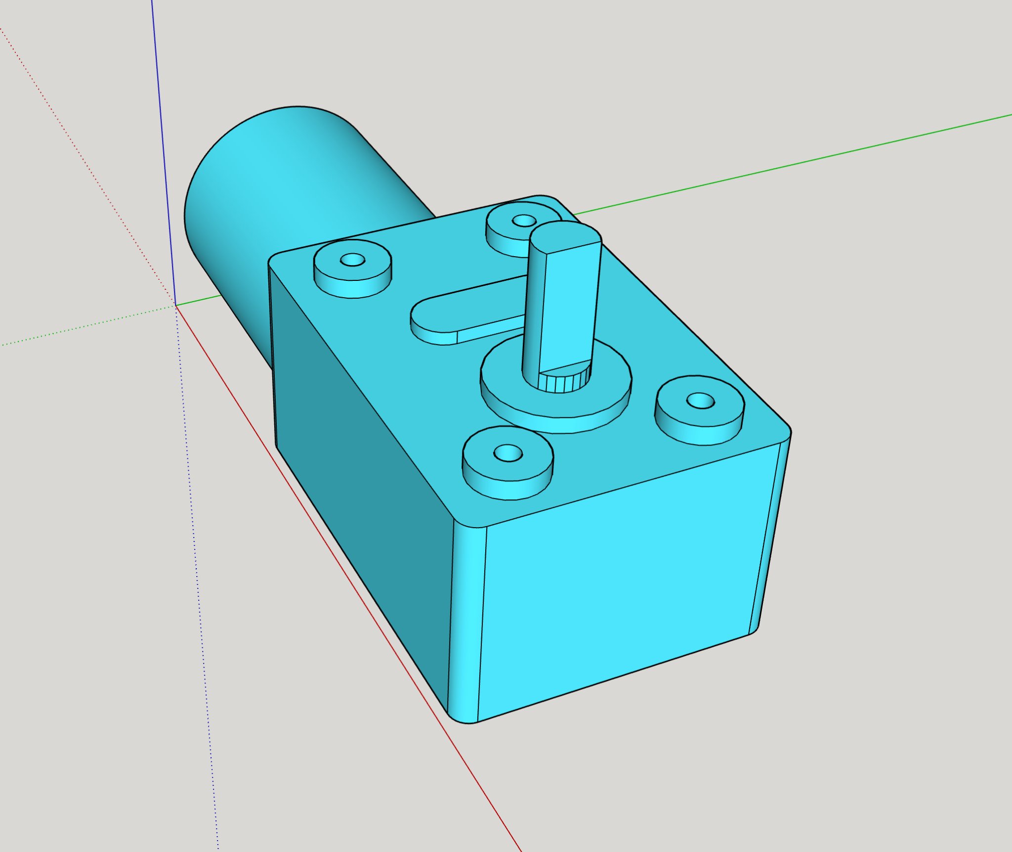 Mô hình motor reductor DC 12V kích thước 8 x 5 x 3 cm