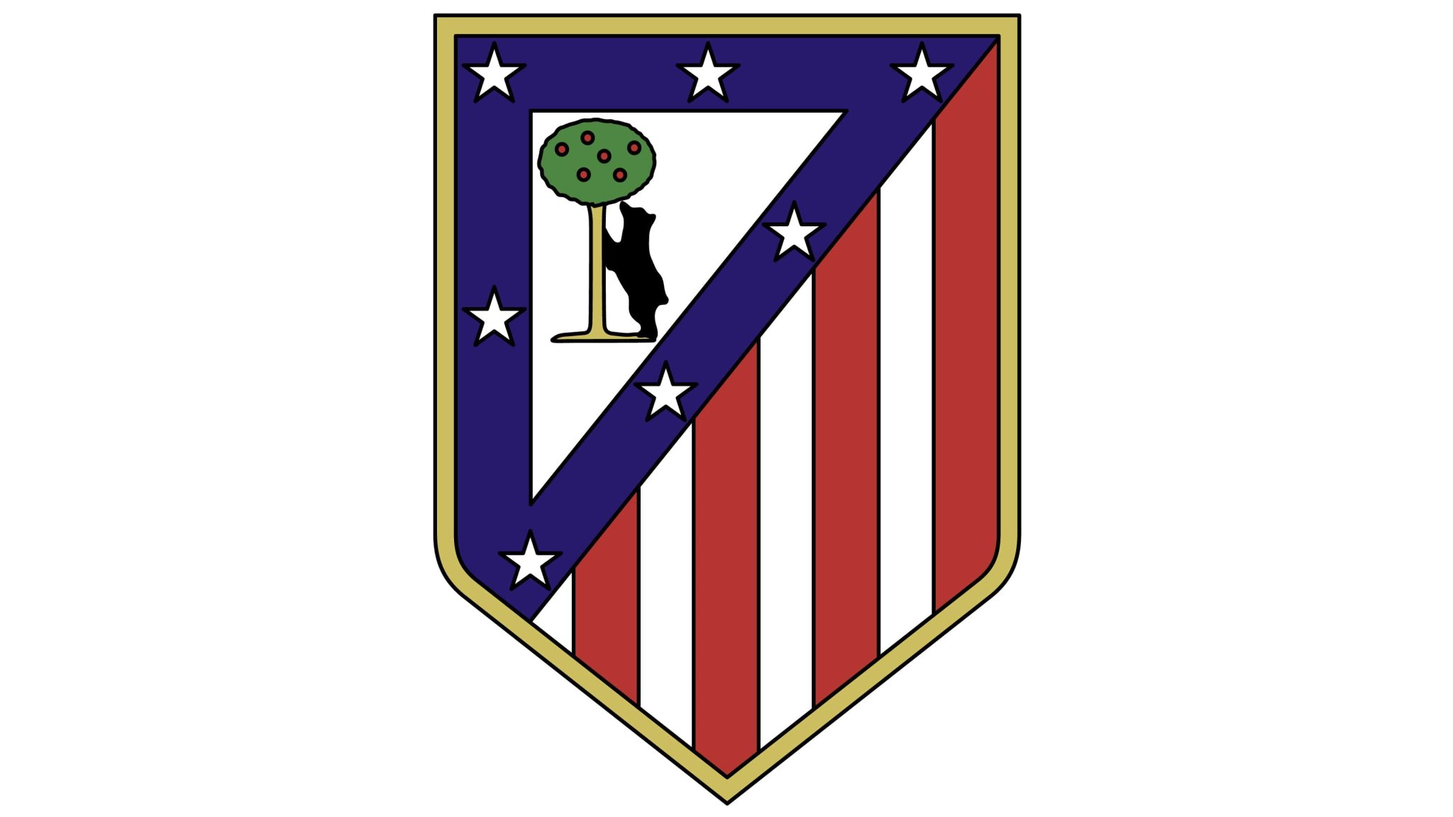 Biểu tượng câu lạc bộ Atlético de Madrid với thiết kế màu s...