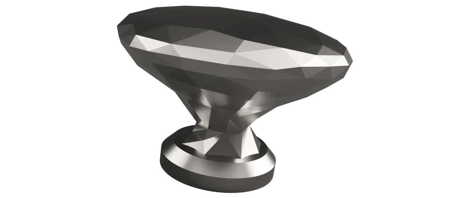 Núm tay cầm tủ kiểu low poly kích thước 37mm