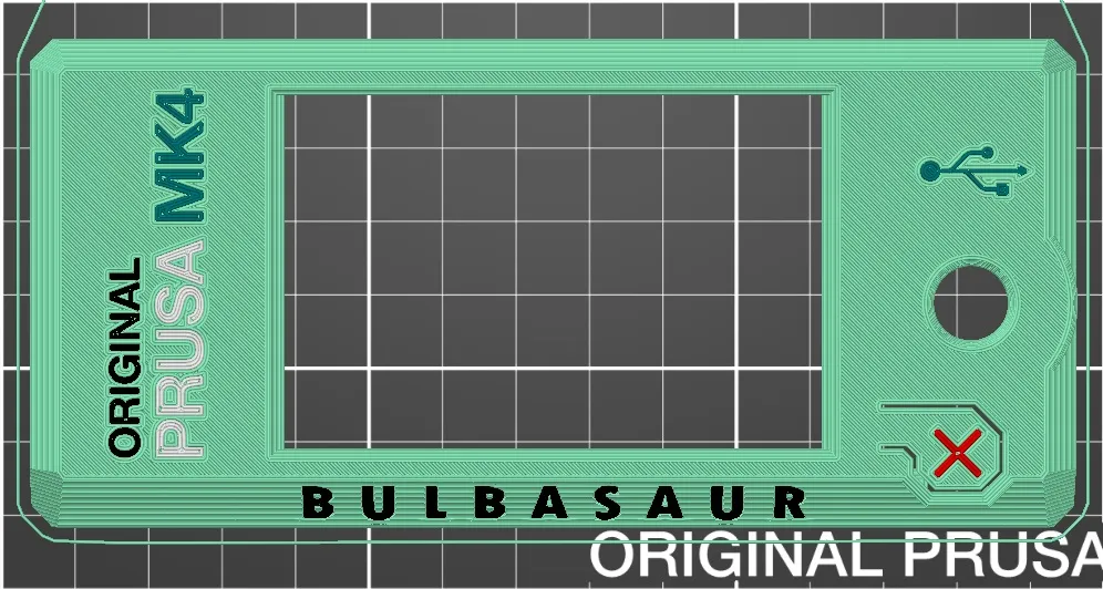 Mặt trước LCD Mk4 với tên dành cho máy in 3D