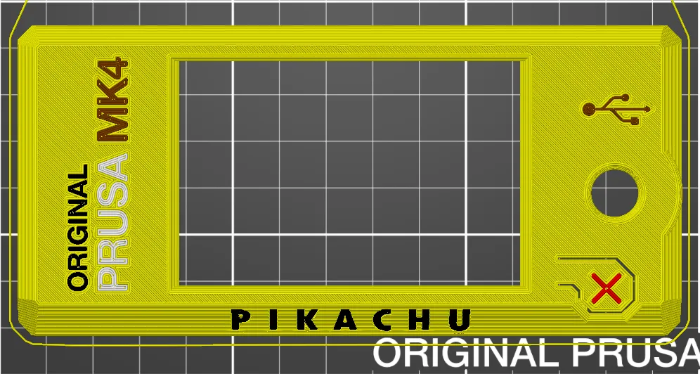 Mặt trước LCD Mk4 với tên dành cho máy in 3D