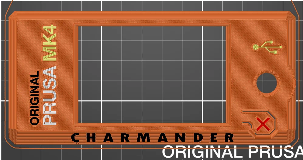 Mặt trước LCD Mk4 với tên dành cho máy in 3D