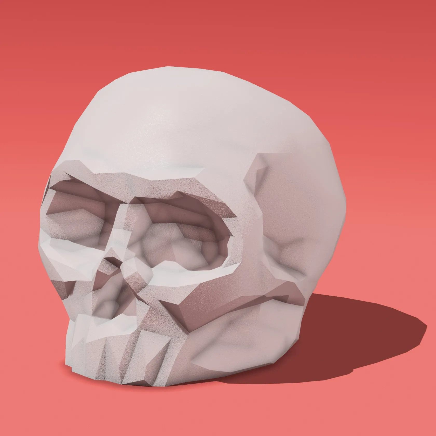 Đầu lâu low poly nghệ thuật 3D độc đáo