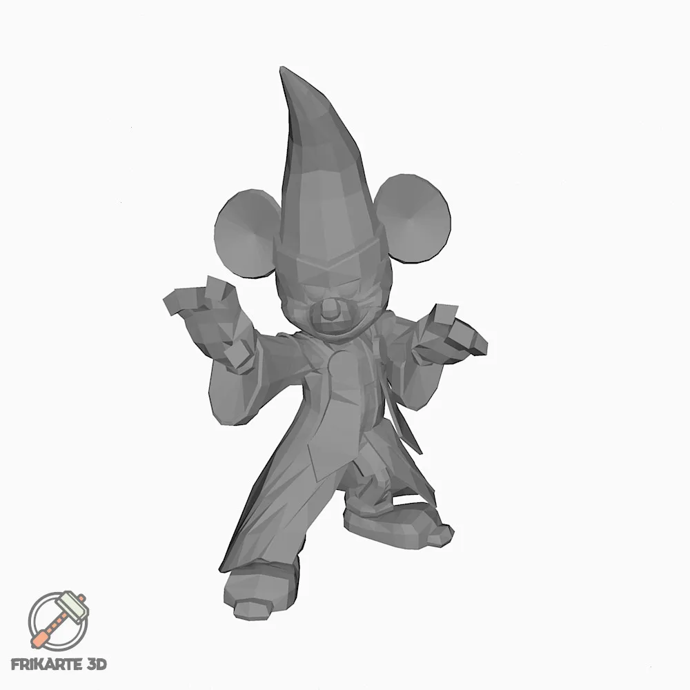 Mickey Mouse phù thủy phong cách Low Poly độc đáo