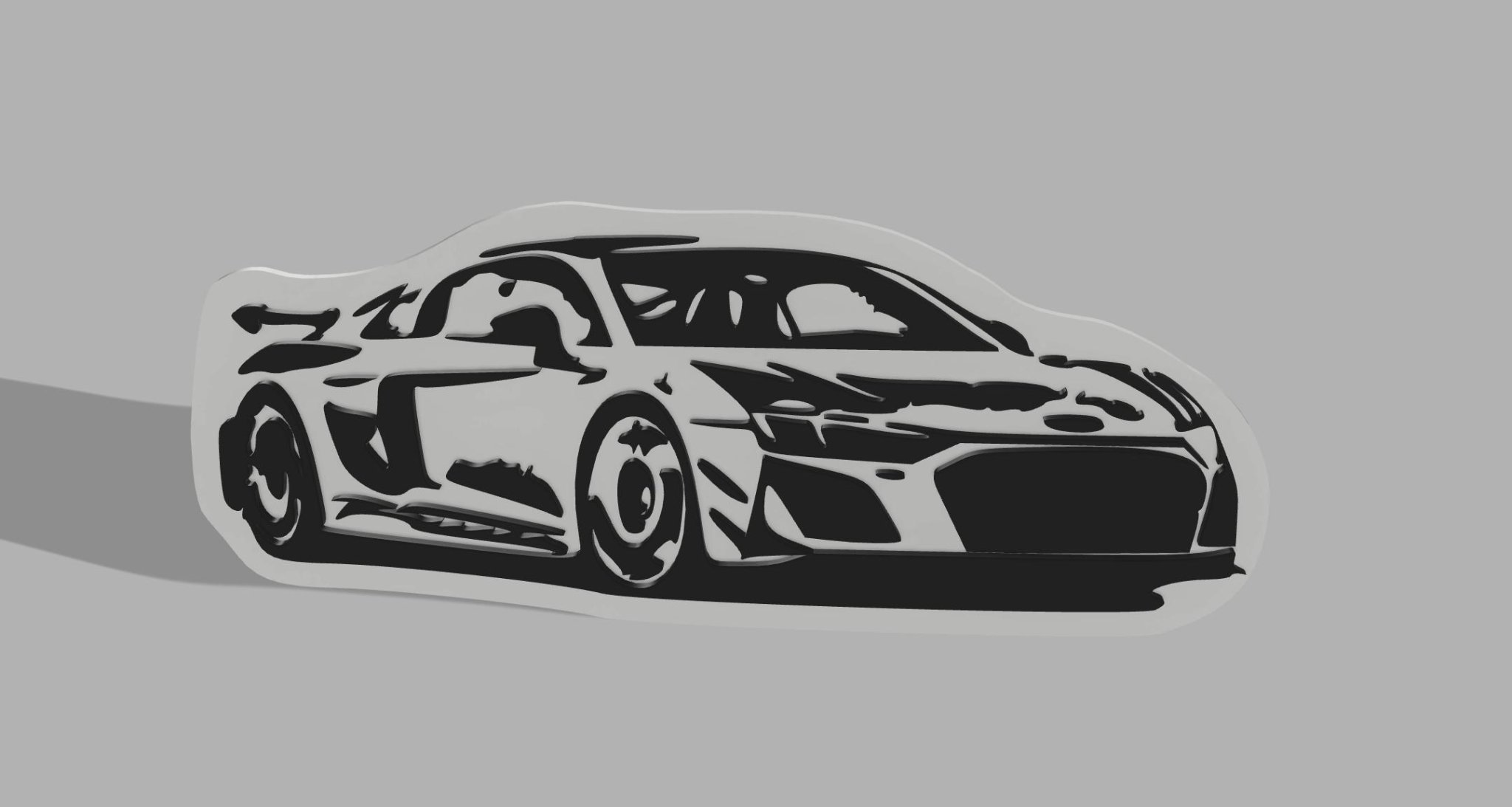 Hình ảnh bóng silhouette Audi R8 với thiết kế hai màu