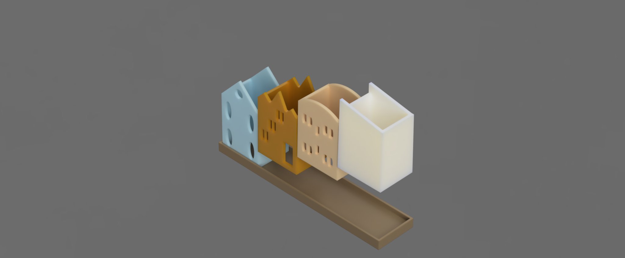 Bộ tổ chức bàn làm việc mô-đun hình thuyền và thành phố