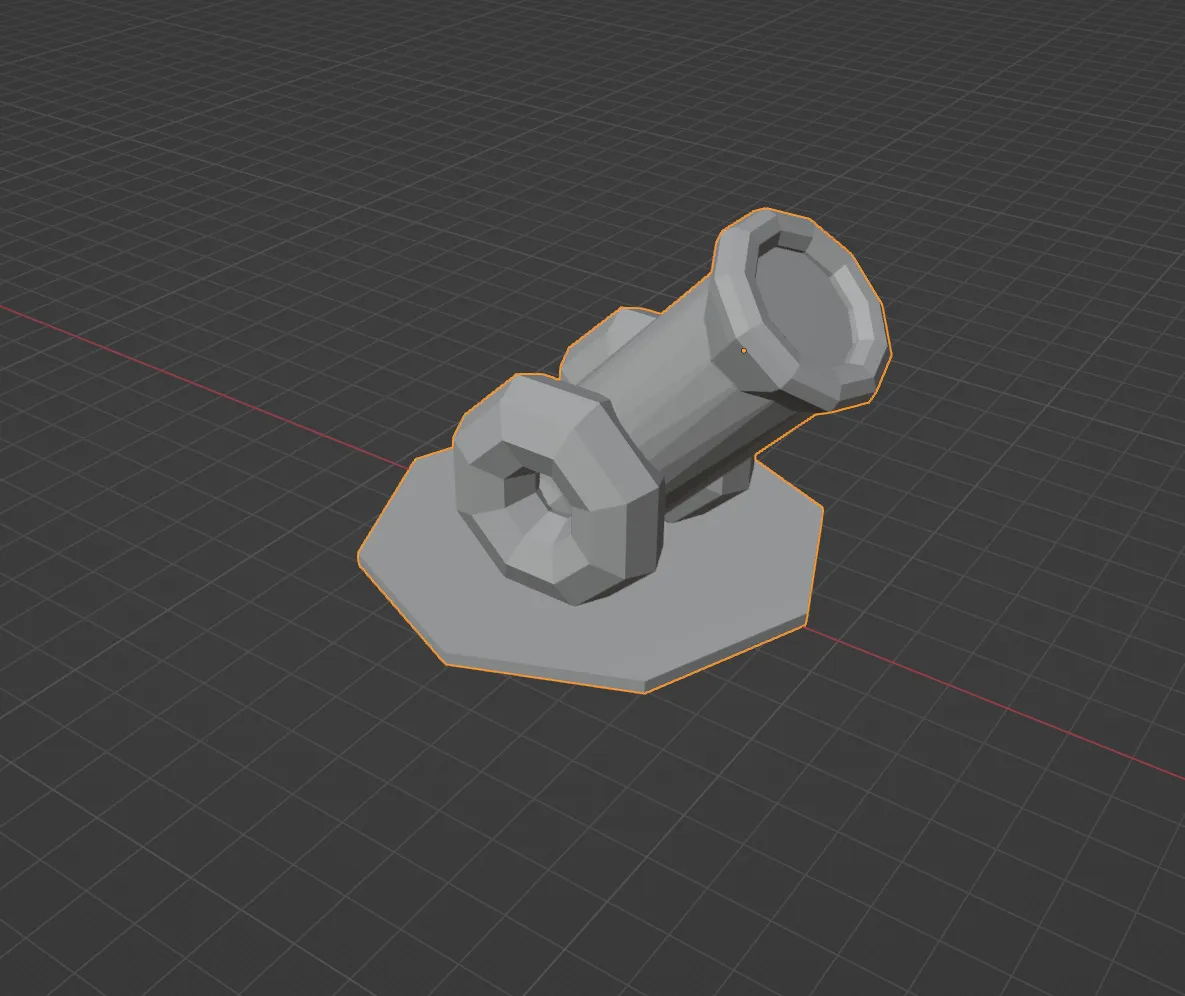 **Súng canon phong cách low poly cho trò chơi bàn**