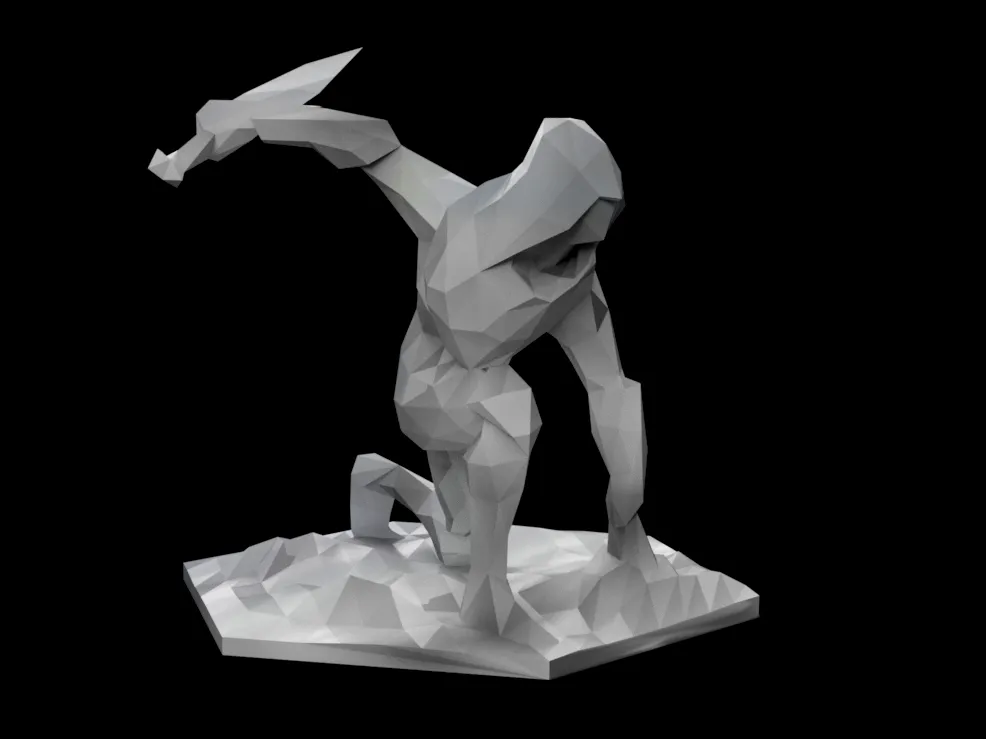 Nhân vật sát thủ phong cách low poly độc đáo