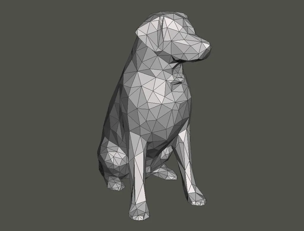 Bức tượng Labrador phong cách Low Poly