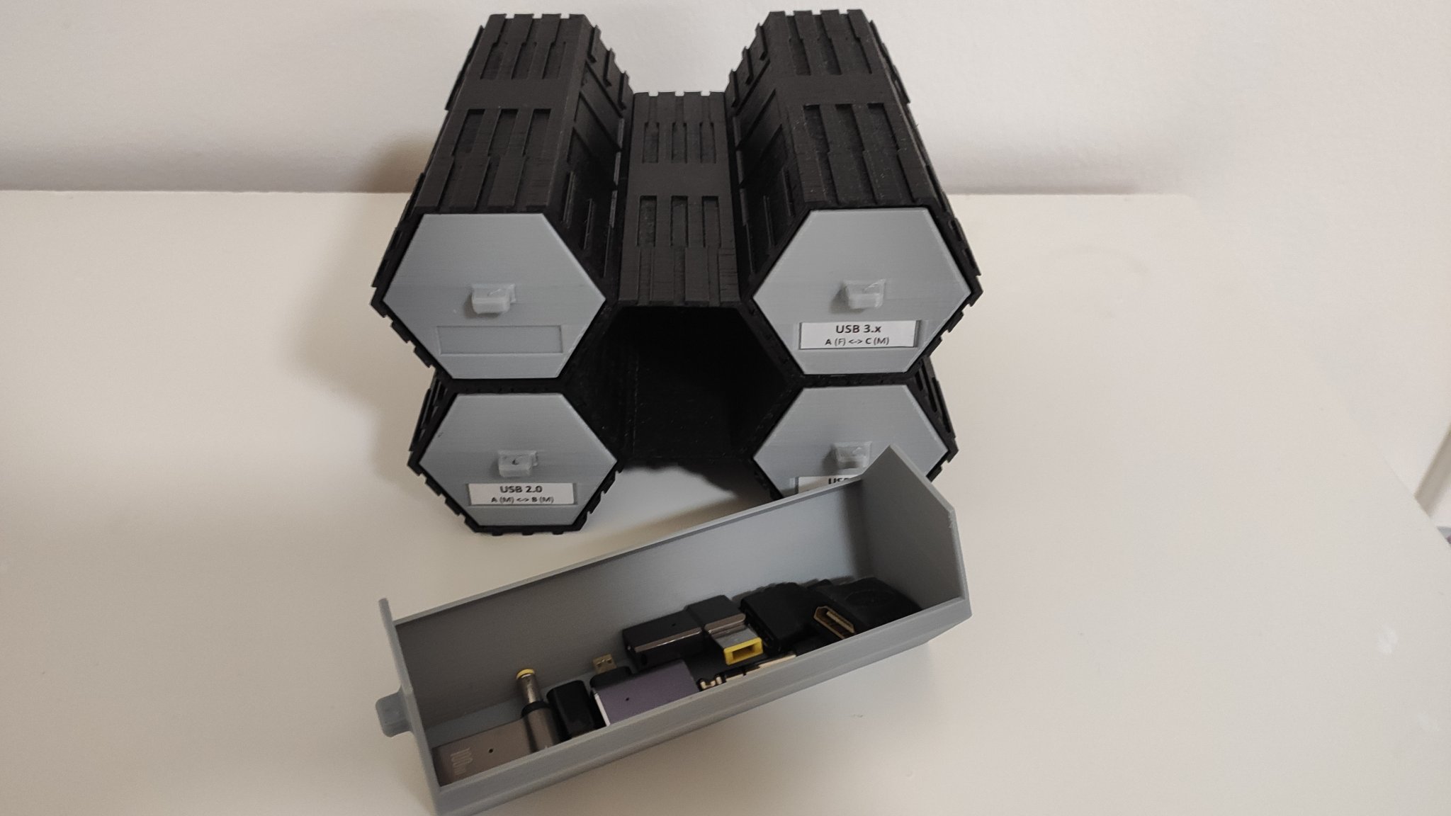 Hộp hình lục giác mô-đun có ngăn kéo độc lập