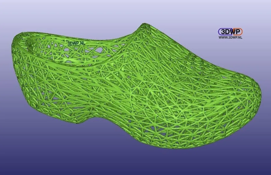 Giày gỗ phong cách Voronoi 3D từ Hà Lan