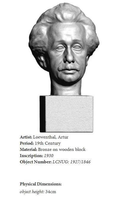 Tượng bán thân Albert Einstein quét 3D từ Usher Gallery