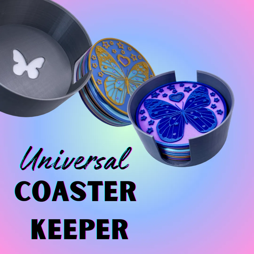 Giá đỡ lót ly 3D với thiết kế ngôi sao và bướm