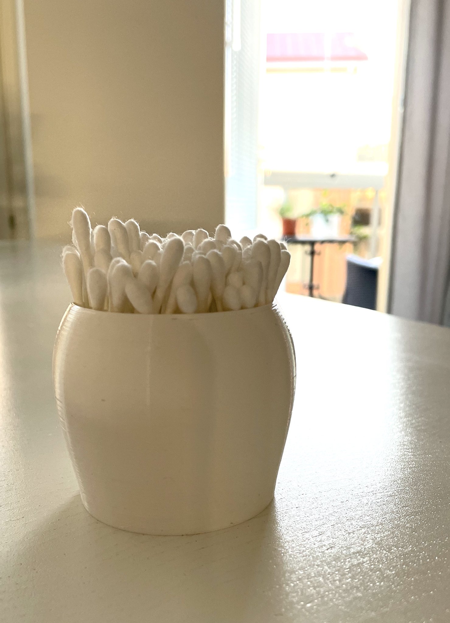 Hộp đựng bông tăm in theo chế độ vase