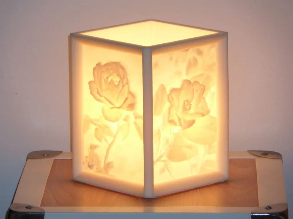 Đèn bàn lithophane hoa nhài và hoa hồng