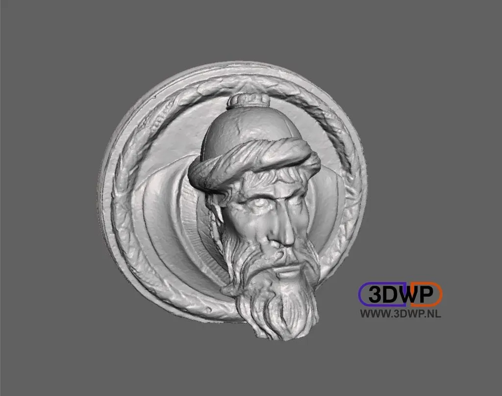 Giá đỡ tường điêu khắc đầu người trên khẩu pháo 3D