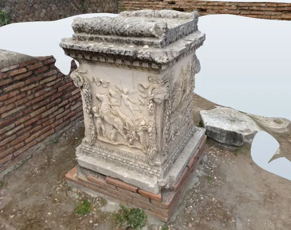 Cơ sở đá cẩm thạch La Mã cổ đại được quét 3D