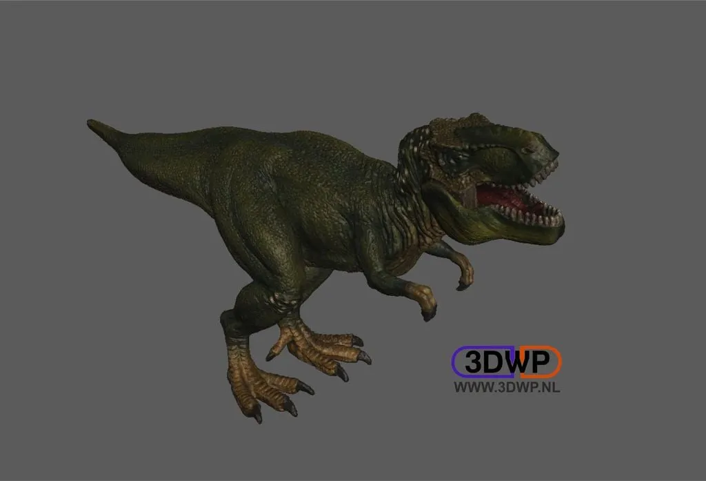 Mô hình T-Rex chi tiết từ quét 3D với nền phẳng