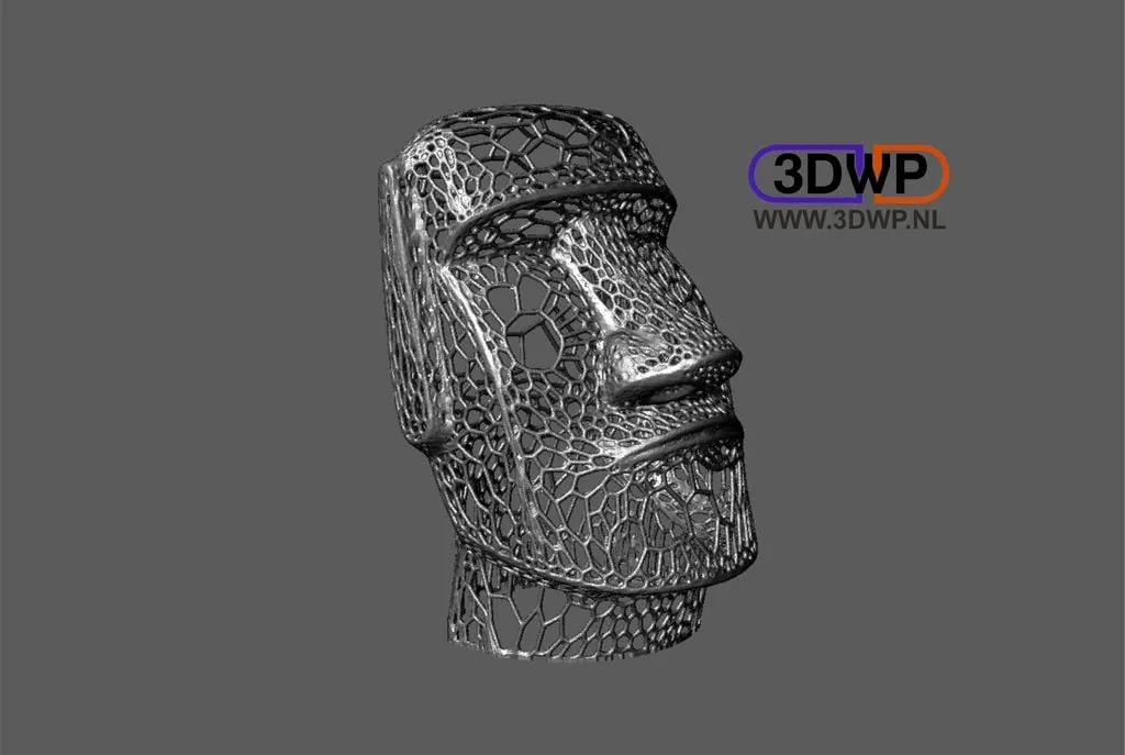 Tượng Moai phong cách Voronoi từ đảo Phục Sinh