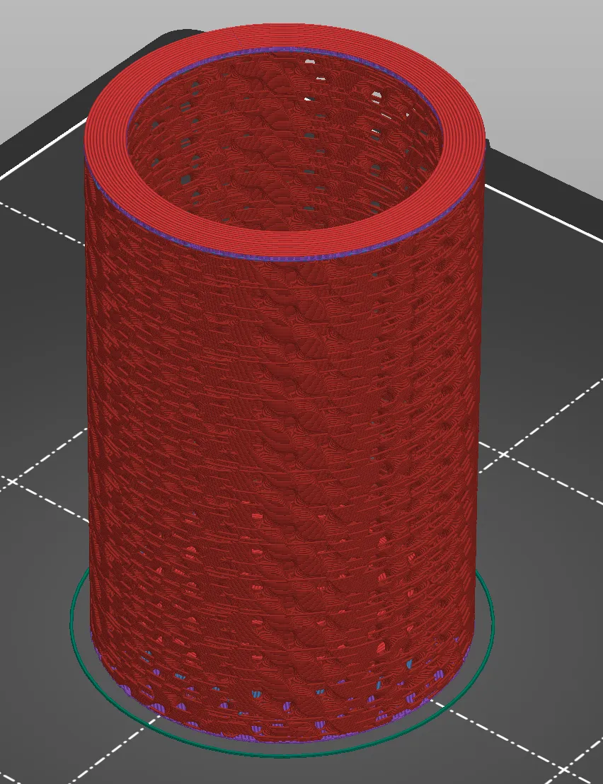 Giá đỡ bút chì sử dụng tính năng 0 perimeters trong Prusa Slicer