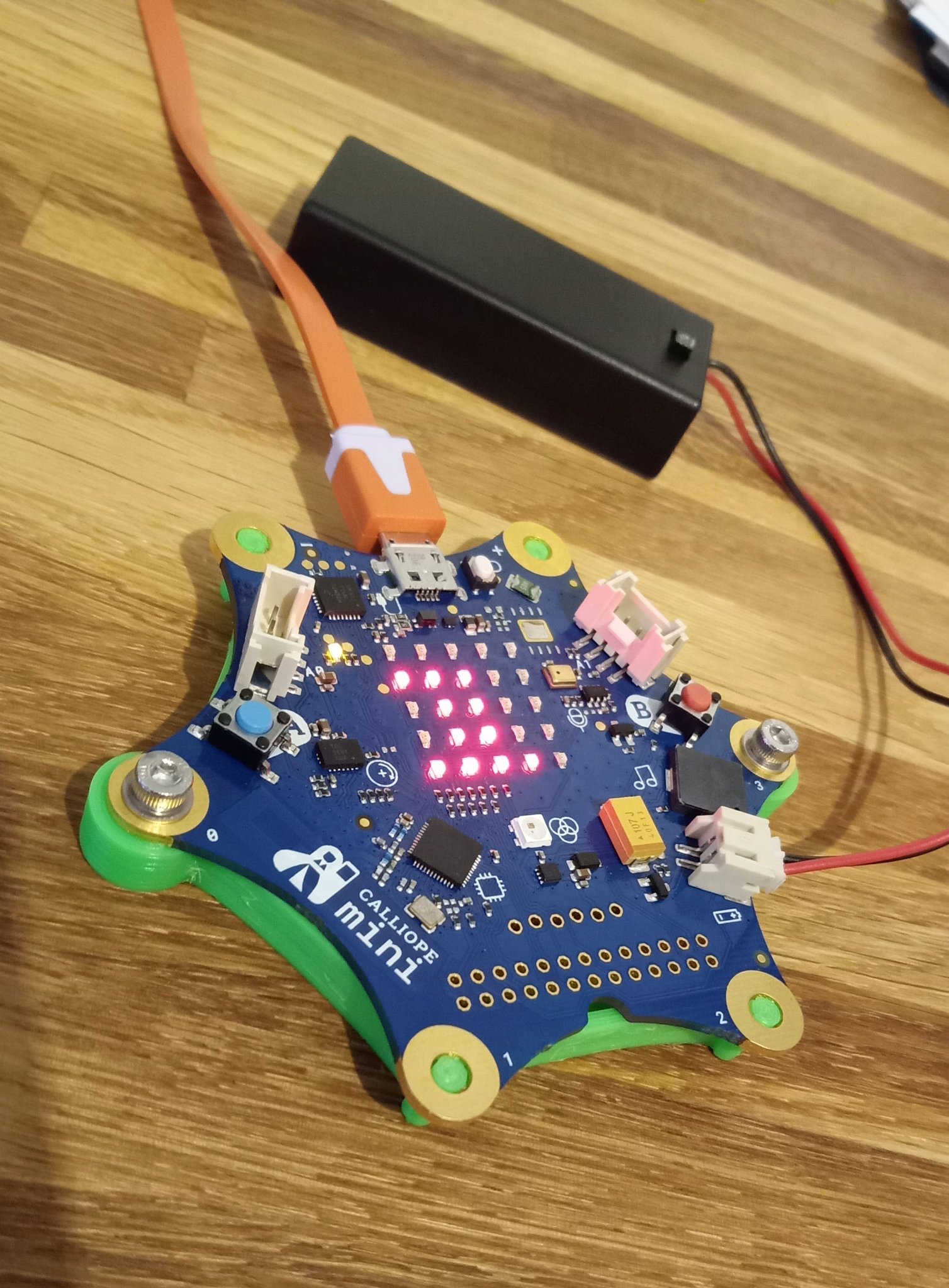 Bảng lưng cho Calliope Mini với hỗ trợ cấu trúc