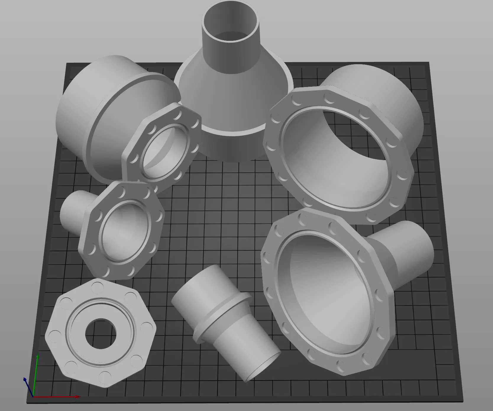 Đầu nối ống hút bụi dạng tham số với đầu nối từ tính.