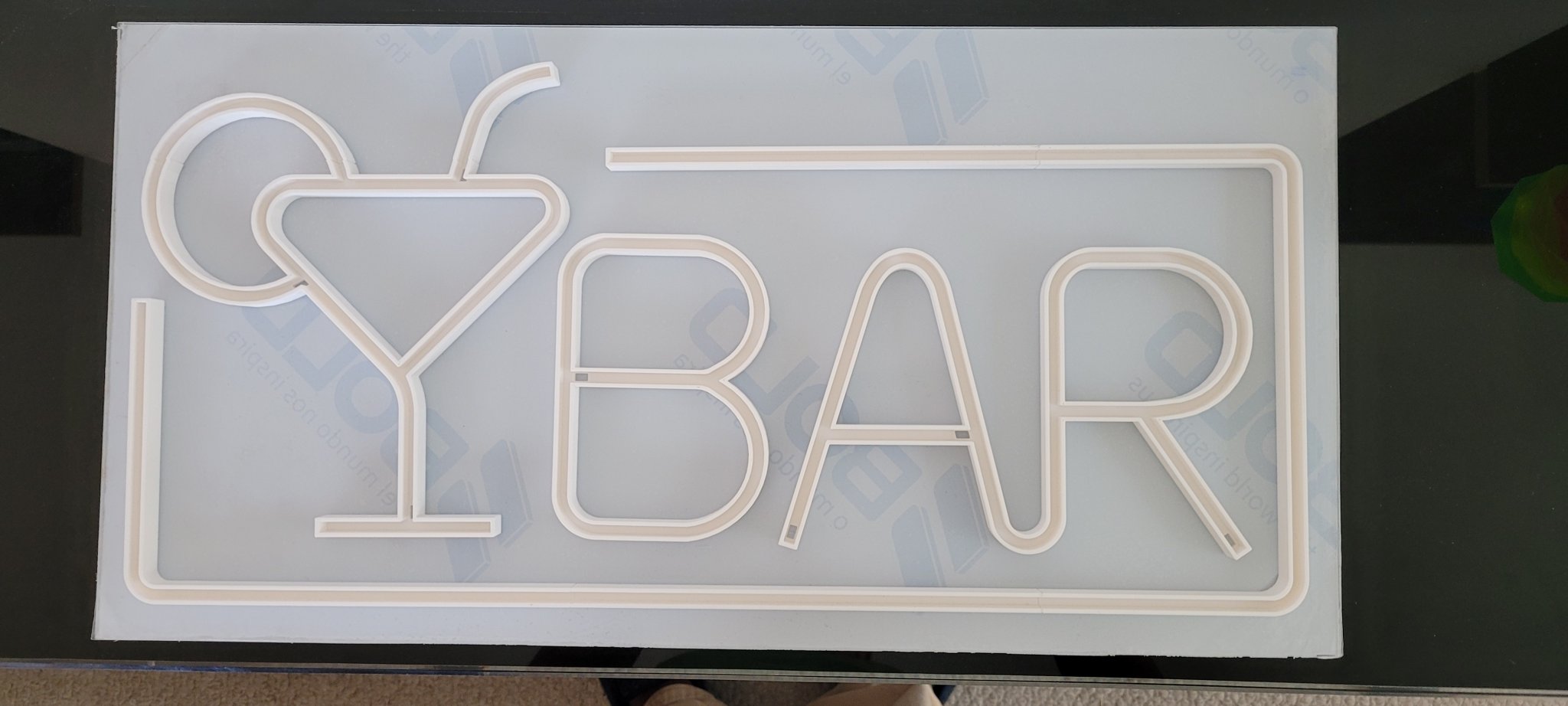 Biển hiệu BAR Led Neon lắp đặt trên acrylic trong suốt