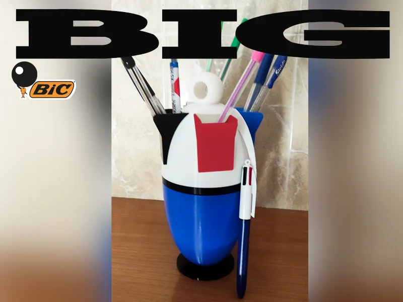 Giá đỡ đồ vật hình bút BIC khổng lồ