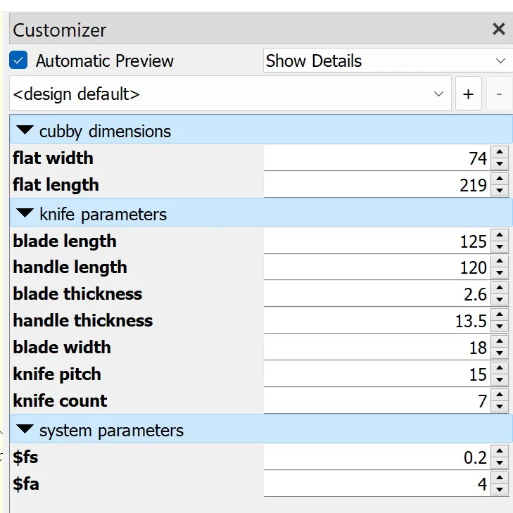 Khối dao ngang tùy chỉnh cho ngăn kéo nhà bếp