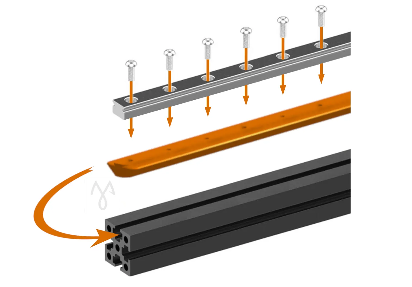 Đường ray MGN7 150mm cho profile 2020 6mm