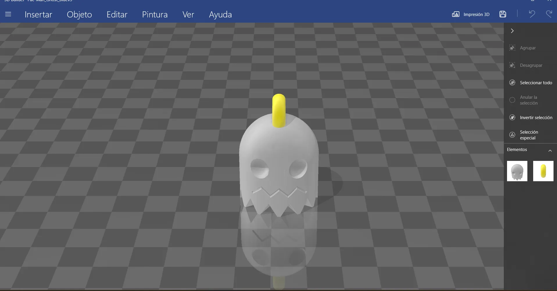 Móc khóa ma Pac-Man remix với miệng mở